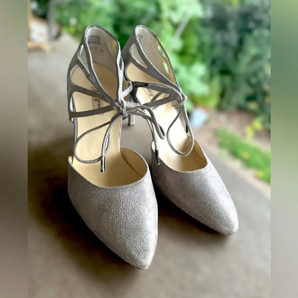 Paul Green Justine Ghillie d’Orsay Pumps Smoke Metallic Size 6 UK US 8.5